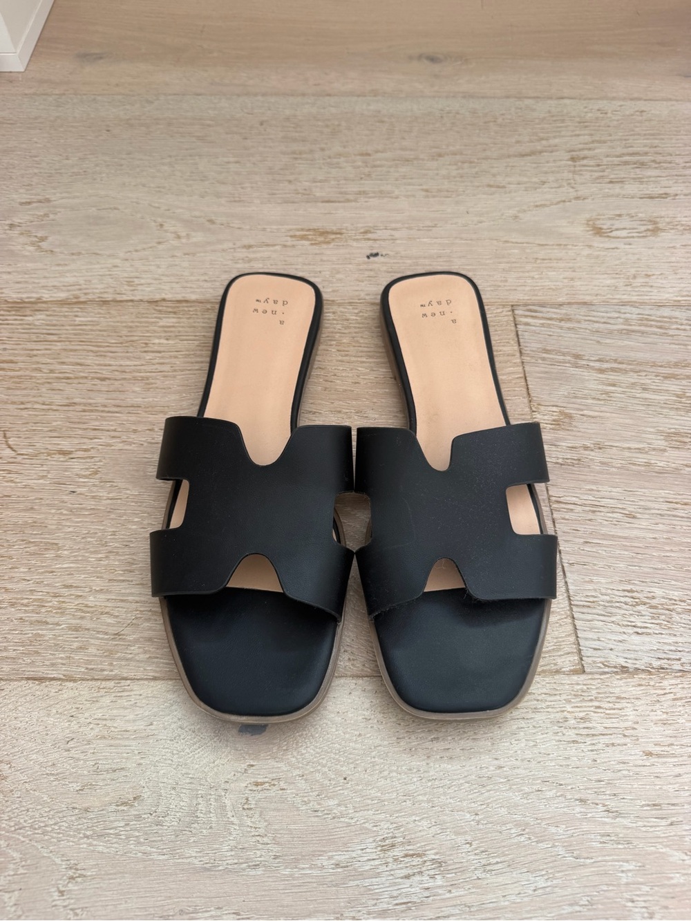 a new day Black Cutout Slide Sandals